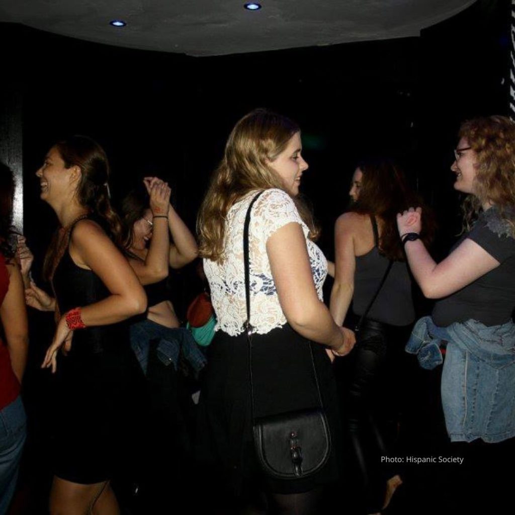 Students partying at an event.